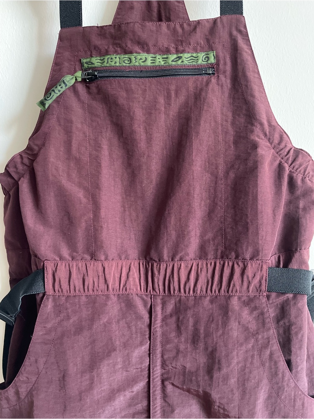 Teva Riveralls Burgundy Rare Vintage 90s Short Overalls Hiking Gorpcore M - Picture 2 of 8